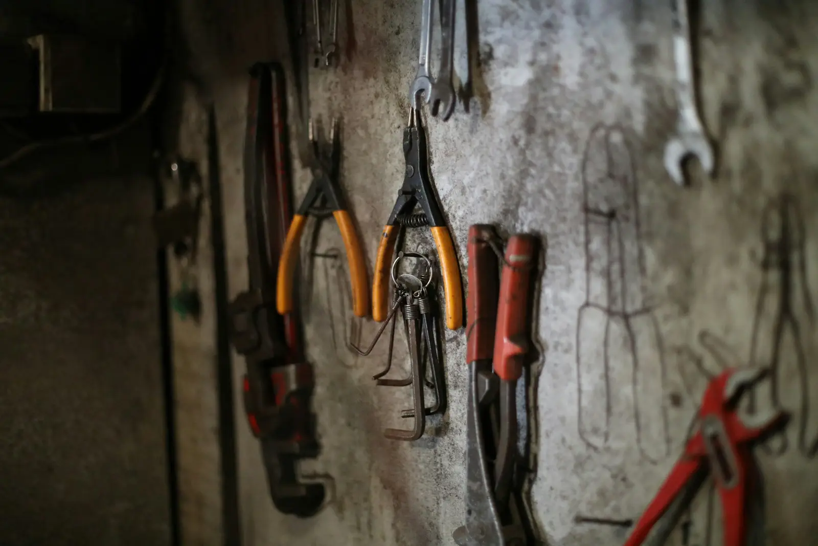 Pared de herramientas del taller